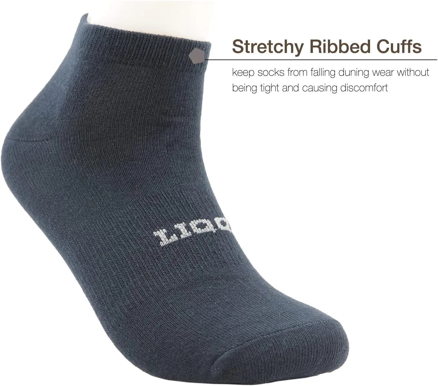 Unisex Women's Comfort Low Cut Ankle Quarter Socks with Arch Support 6 Pack