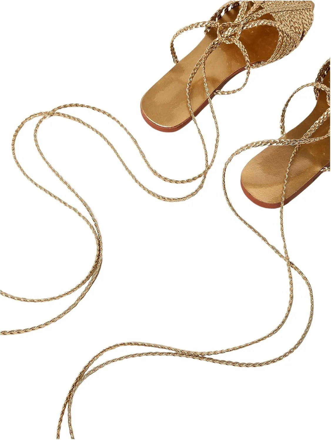 Verdusa Women's Strappy Braided Flat Sandals Square Toe Crisscross Casual Summer Slides