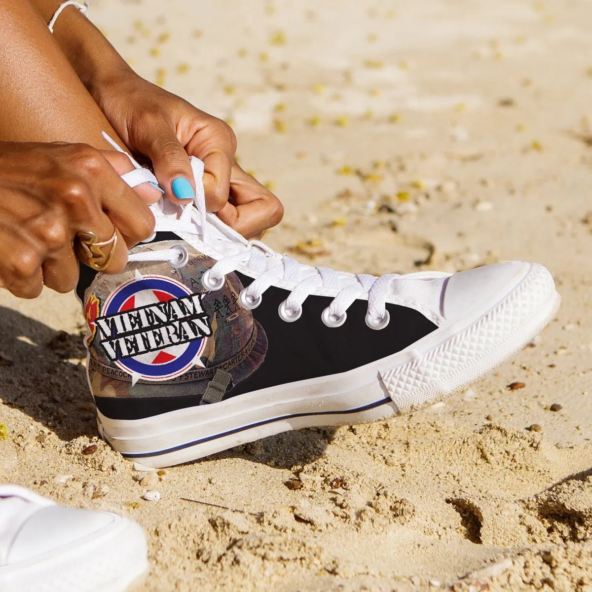 vietnam veteran ladies high top sneakers