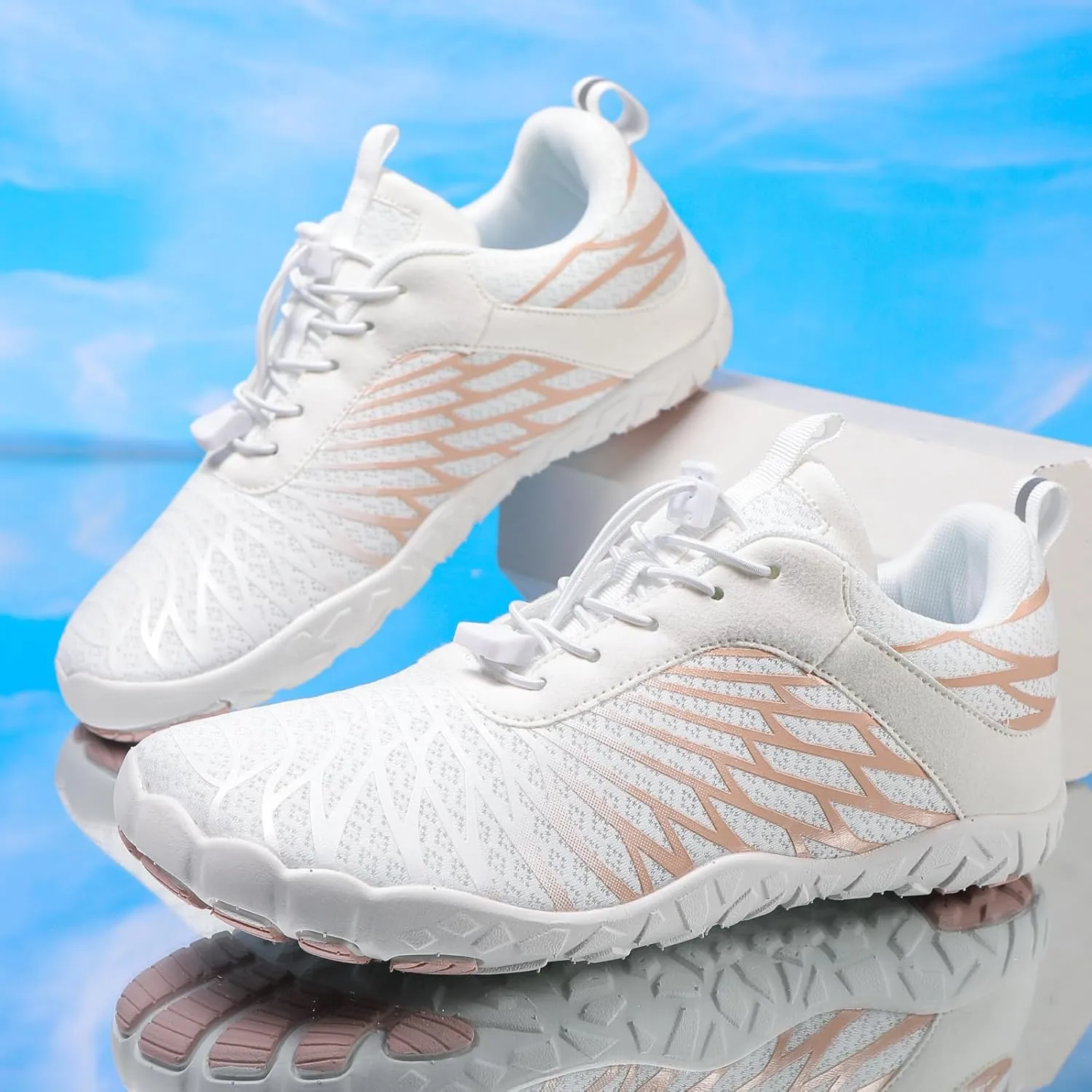 Waterproof Hiking Shoes for Women Men Wide Toe Box Comfortable Athletic Footwear Healthy Non-Slip Barefoot Shoes Breathable Lightweight Shoe Summer Workout Running Sneakers Unisex