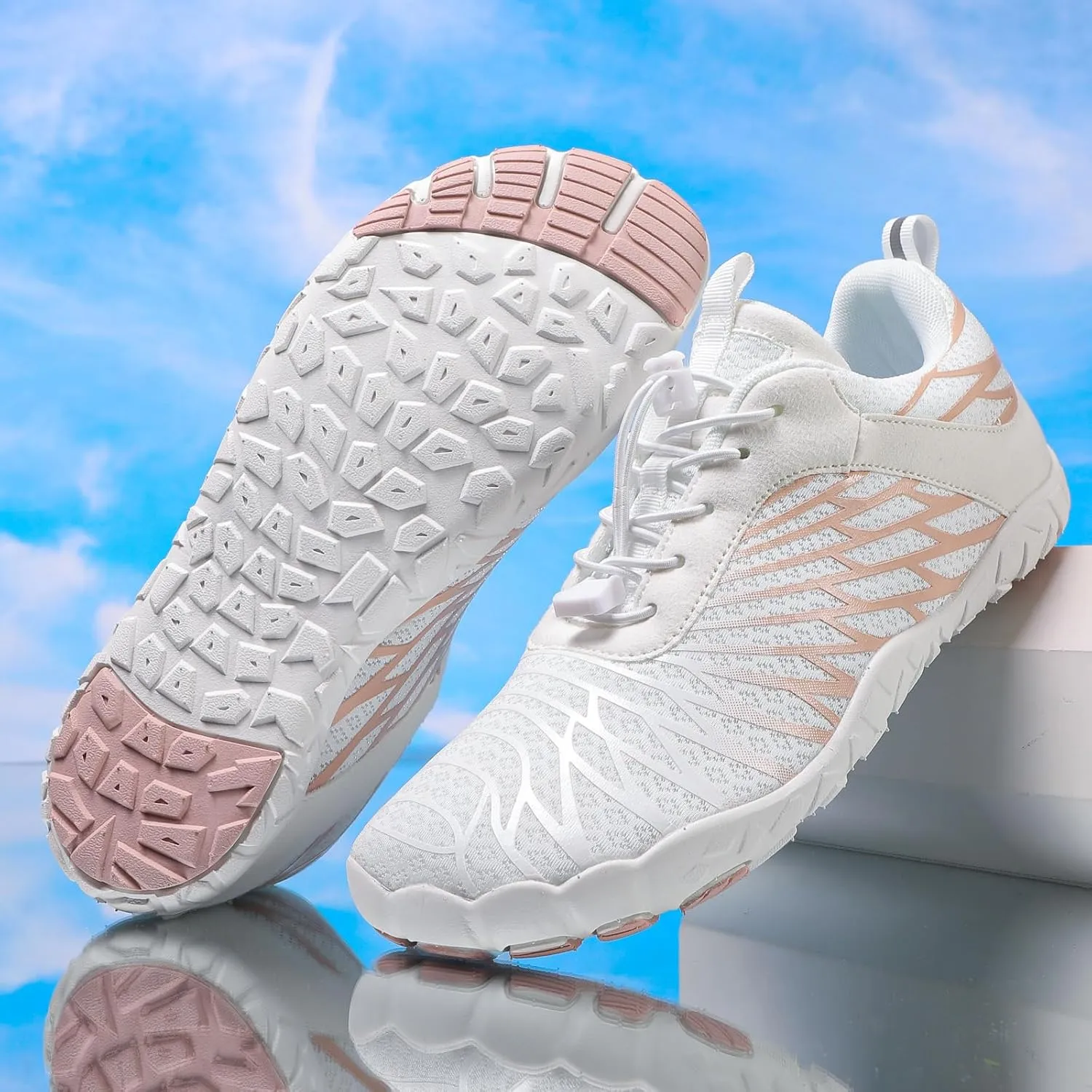Waterproof Hiking Shoes for Women Men Wide Toe Box Comfortable Athletic Footwear Healthy Non-Slip Barefoot Shoes Breathable Lightweight Shoe Summer Workout Running Sneakers Unisex