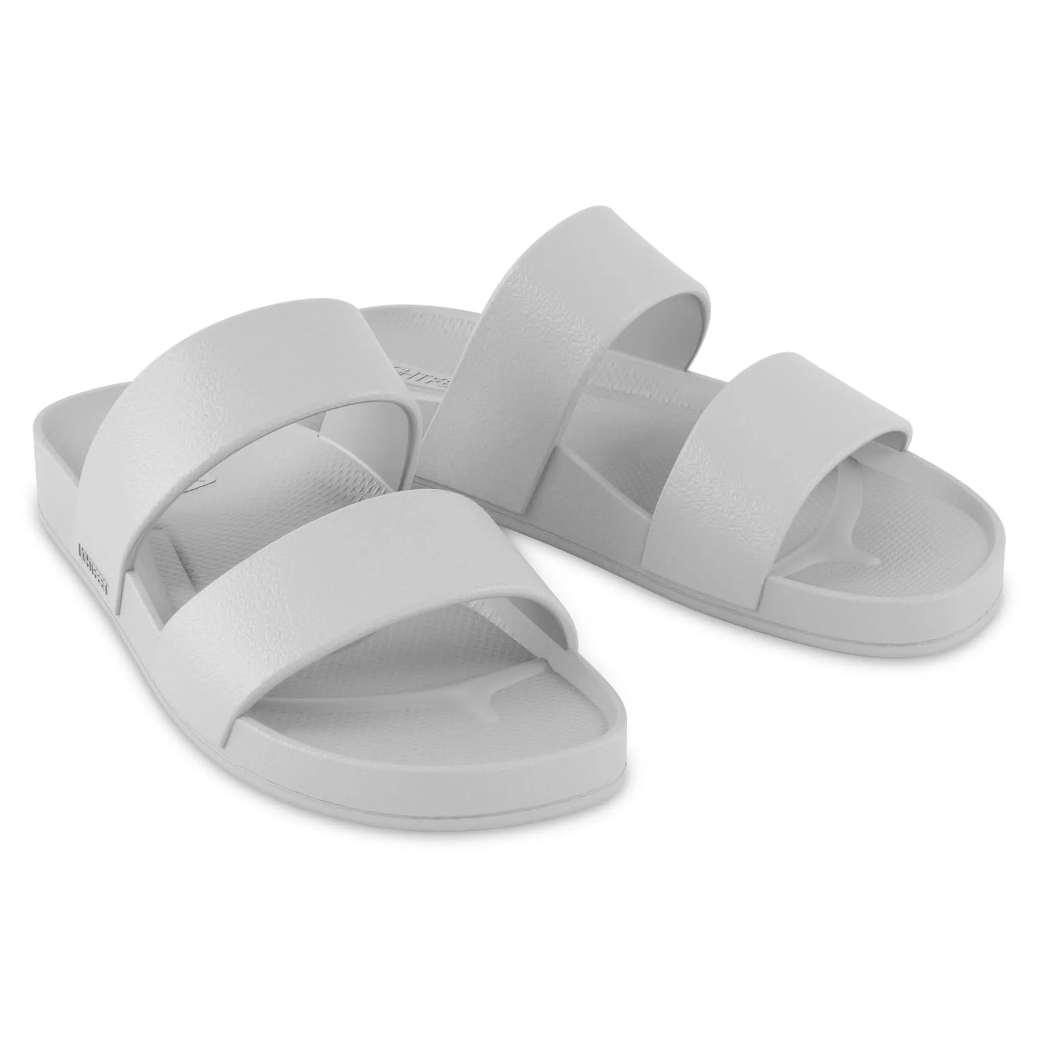 White - Double Strap Slides