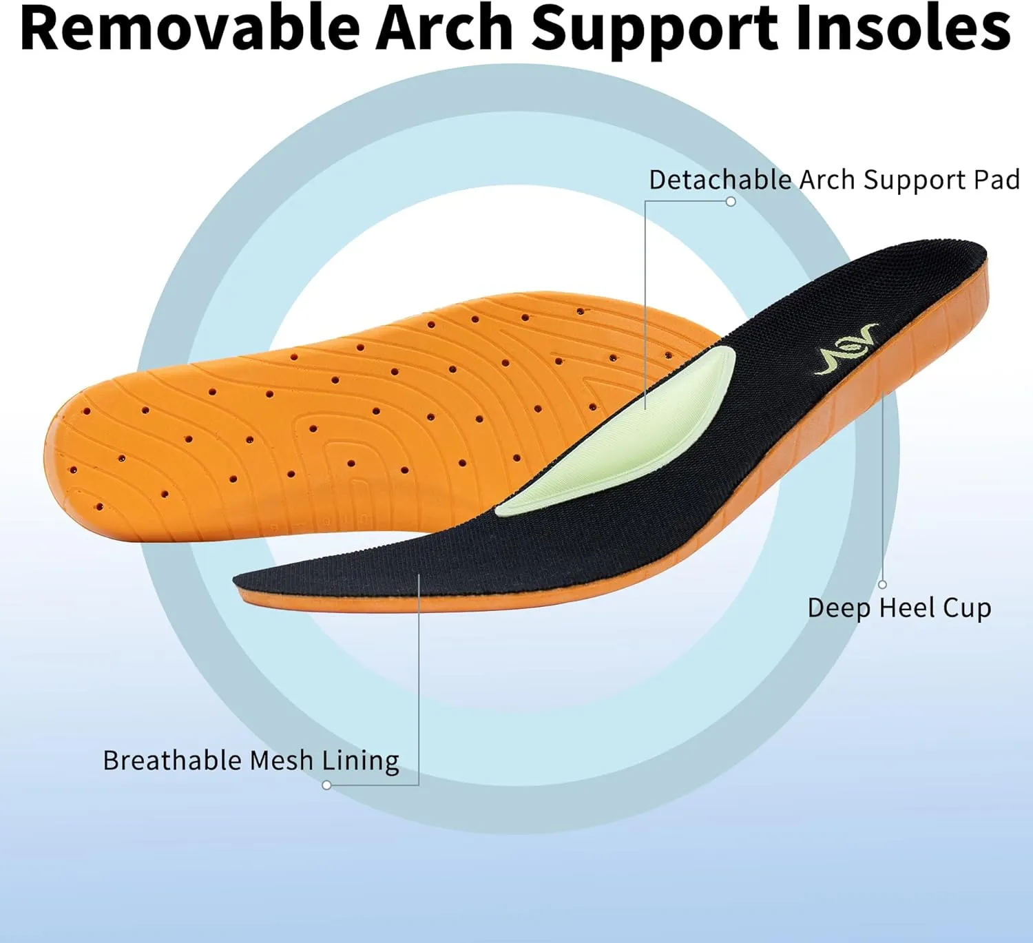 Wide Toe Box Arch Support Walking Shoes for Men | Orthotic Plantar Fasciitis Tennis Sneakers | Slip On Athletic Running Shoes
