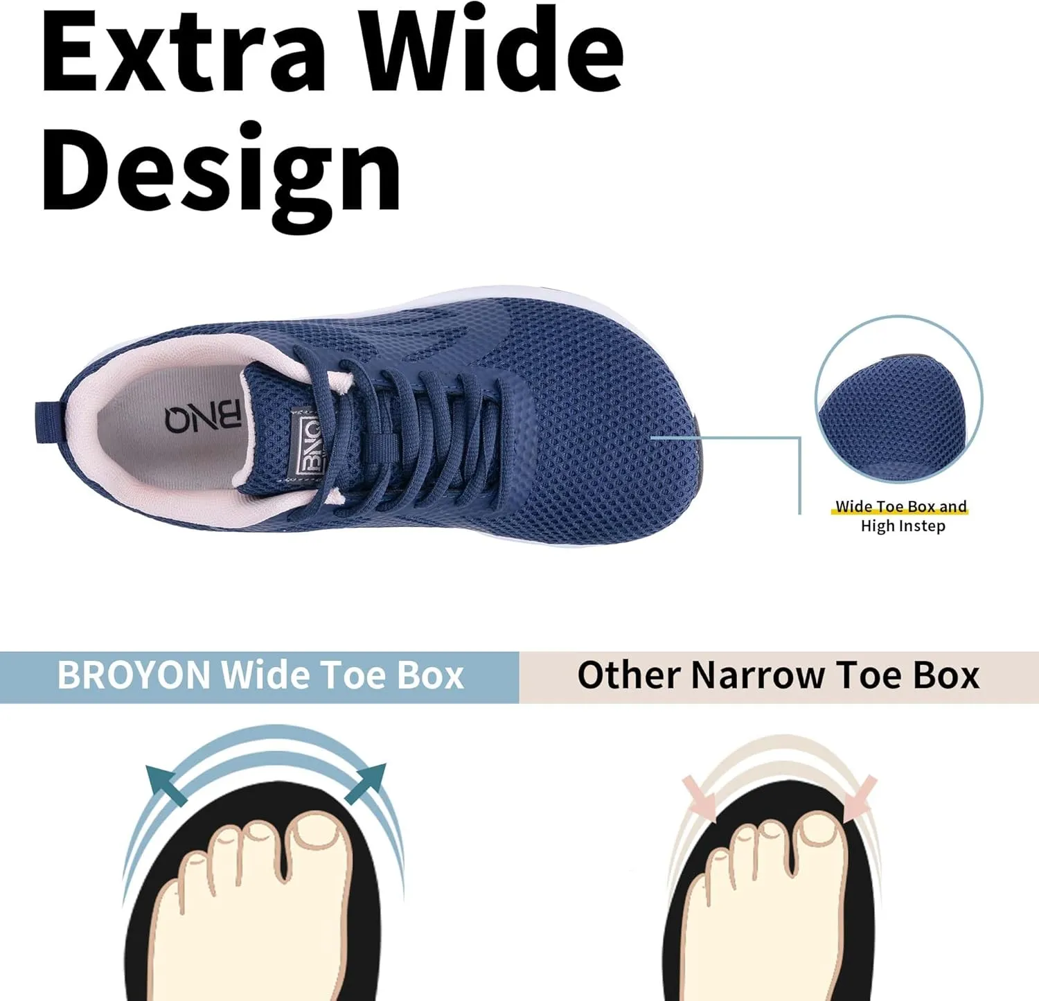 Womens Arch Support Walking Shoes Wide Toe Box Orthotic Sneakers Tennis Shoes for Plantar Fasciitis Pain Relief, Size 6-11