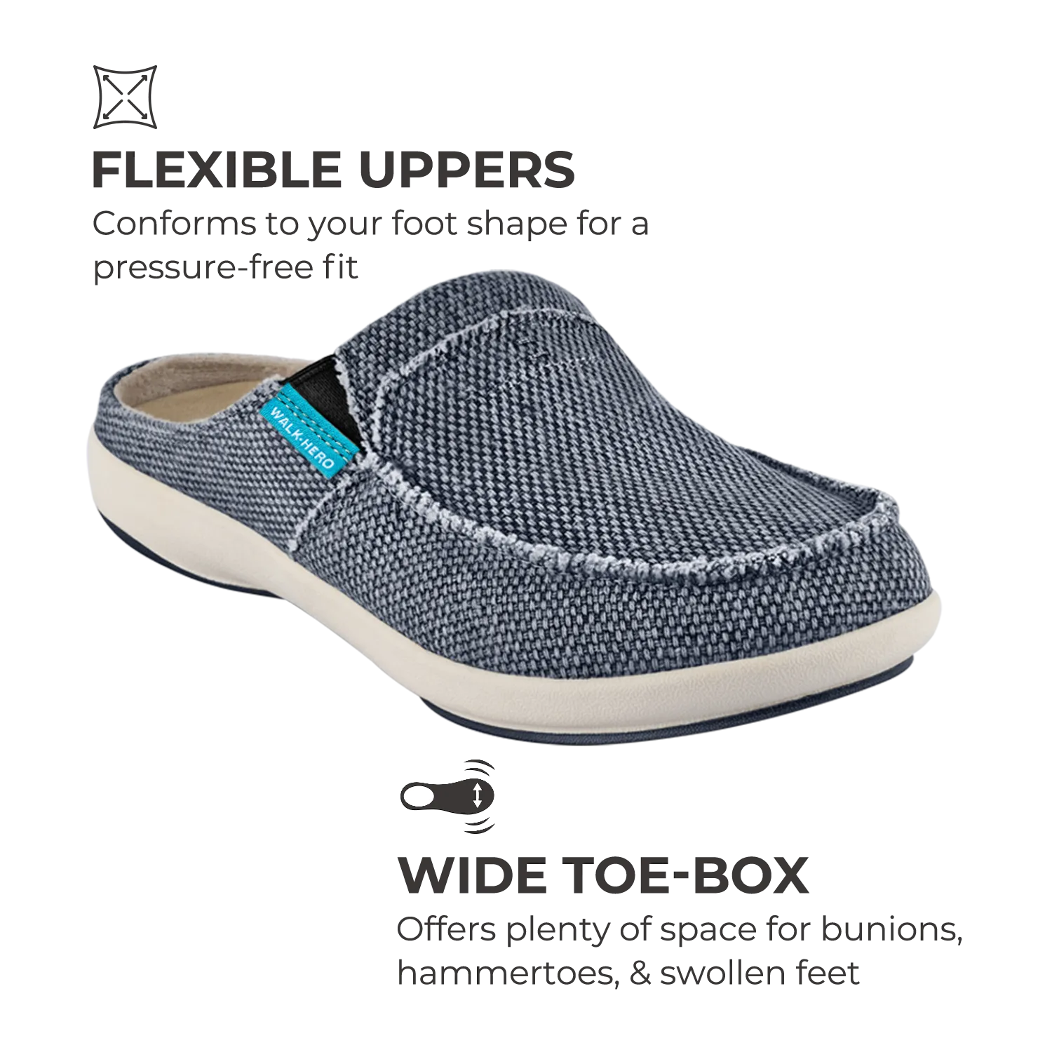 Women's Canvas Arch Support Slippers uk