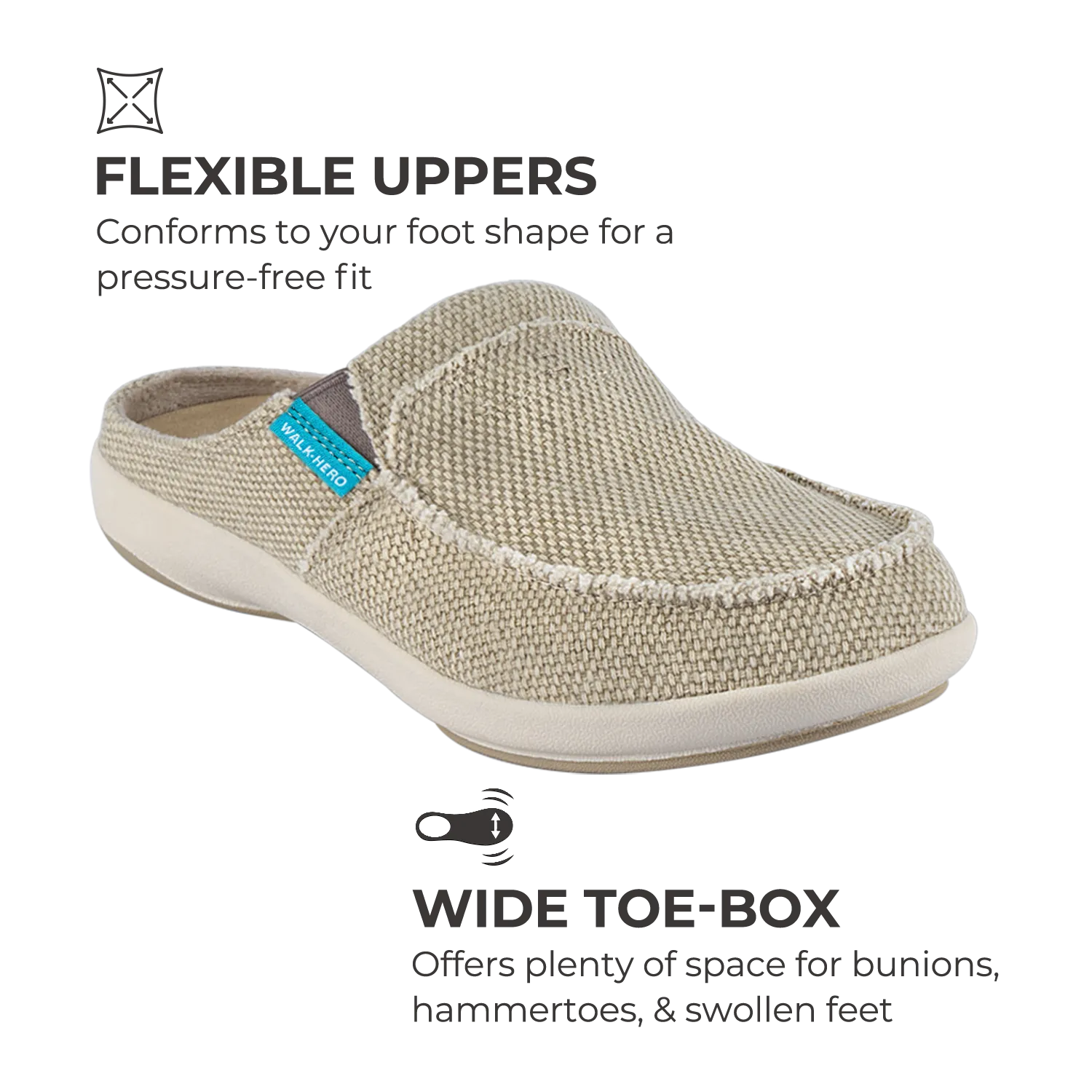 Women's Canvas Arch Support Slippers uk