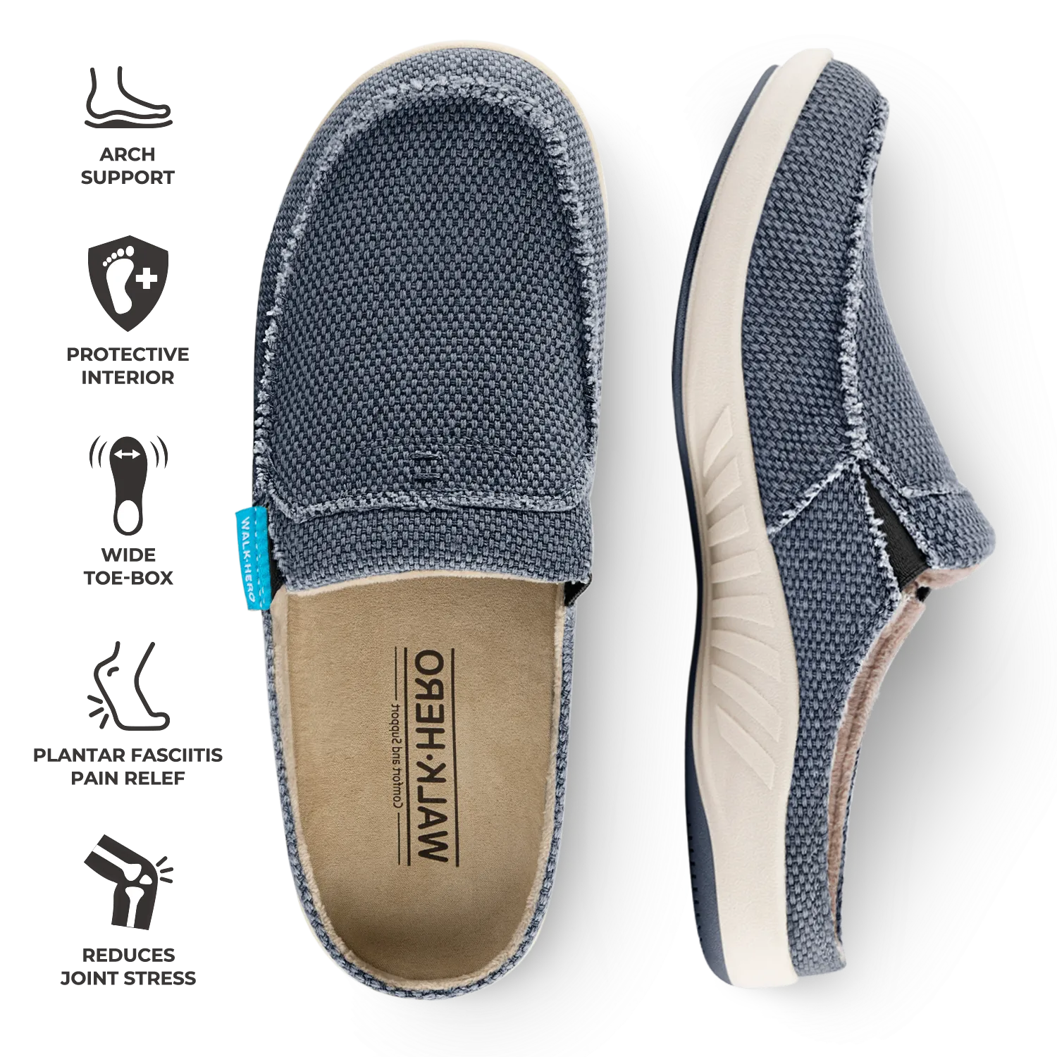 Women's Canvas Arch Support Slippers uk