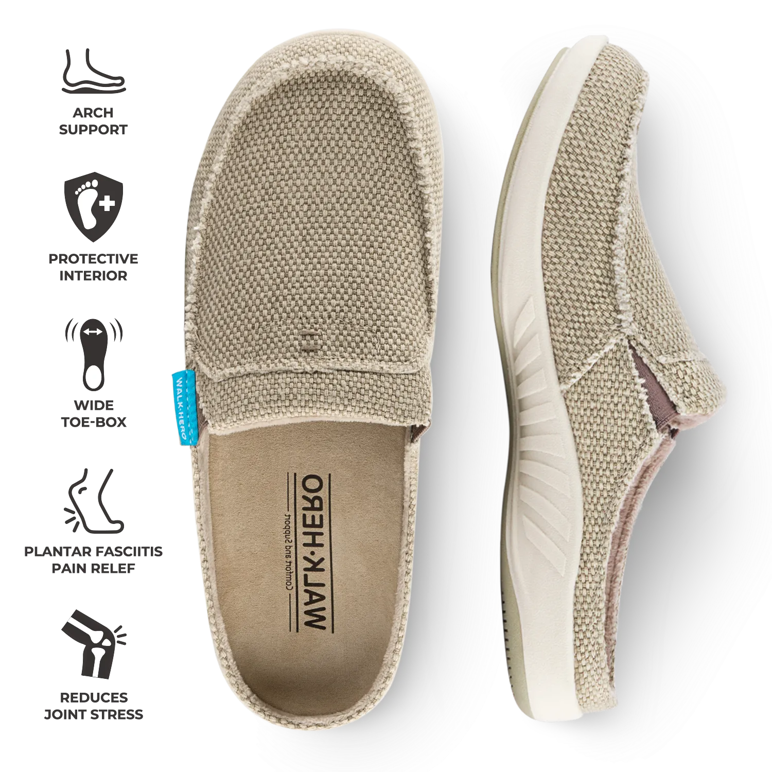 Women's Canvas Arch Support Slippers uk