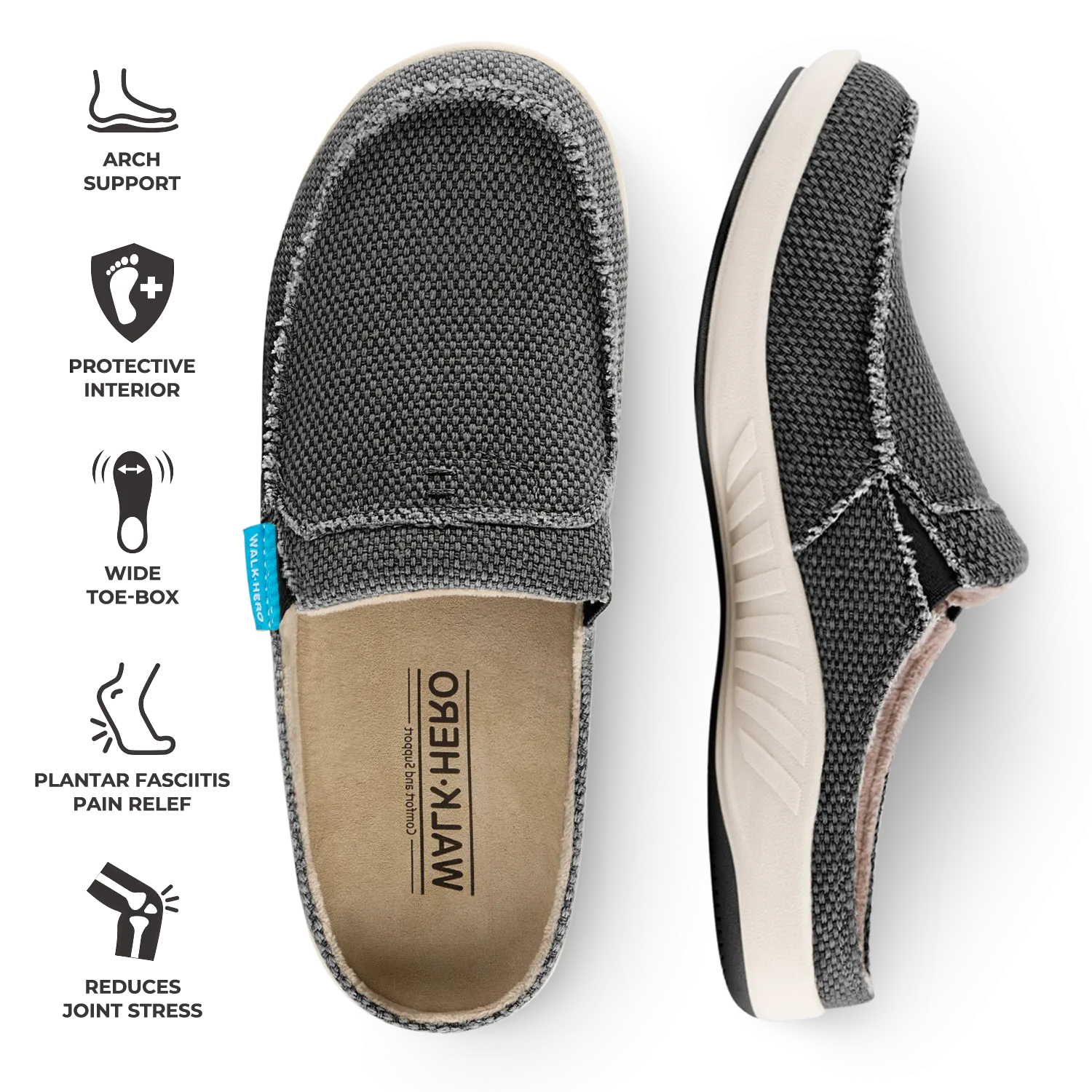 Women's Canvas Arch Support Slippers uk
