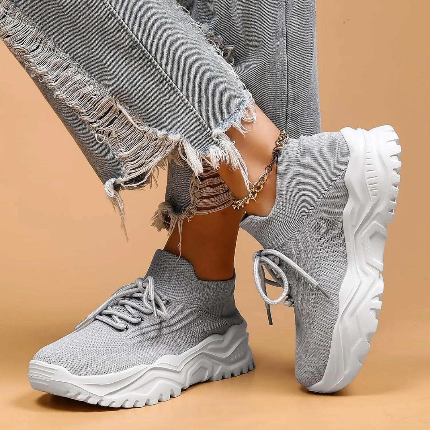 Women’s Fashion Athletic Sneakers Mesh Lightweight Platform Slip On Sports Casual Shoes Breathable Soft Sole Comfortable Work Gym Trainers Orthopedic Summer Arch Support Shoes