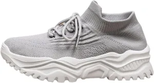 Women’s Fashion Athletic Sneakers Mesh Lightweight Platform Slip On Sports Casual Shoes Breathable Soft Sole Comfortable Work Gym Trainers Orthopedic Summer Arch Support Shoes