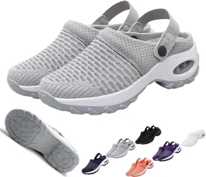 Women's Orthopedic Clogs with Air Cushion Support, Slip on Lightweight Beach Shoes Outdoor Slippers Walking Shoes