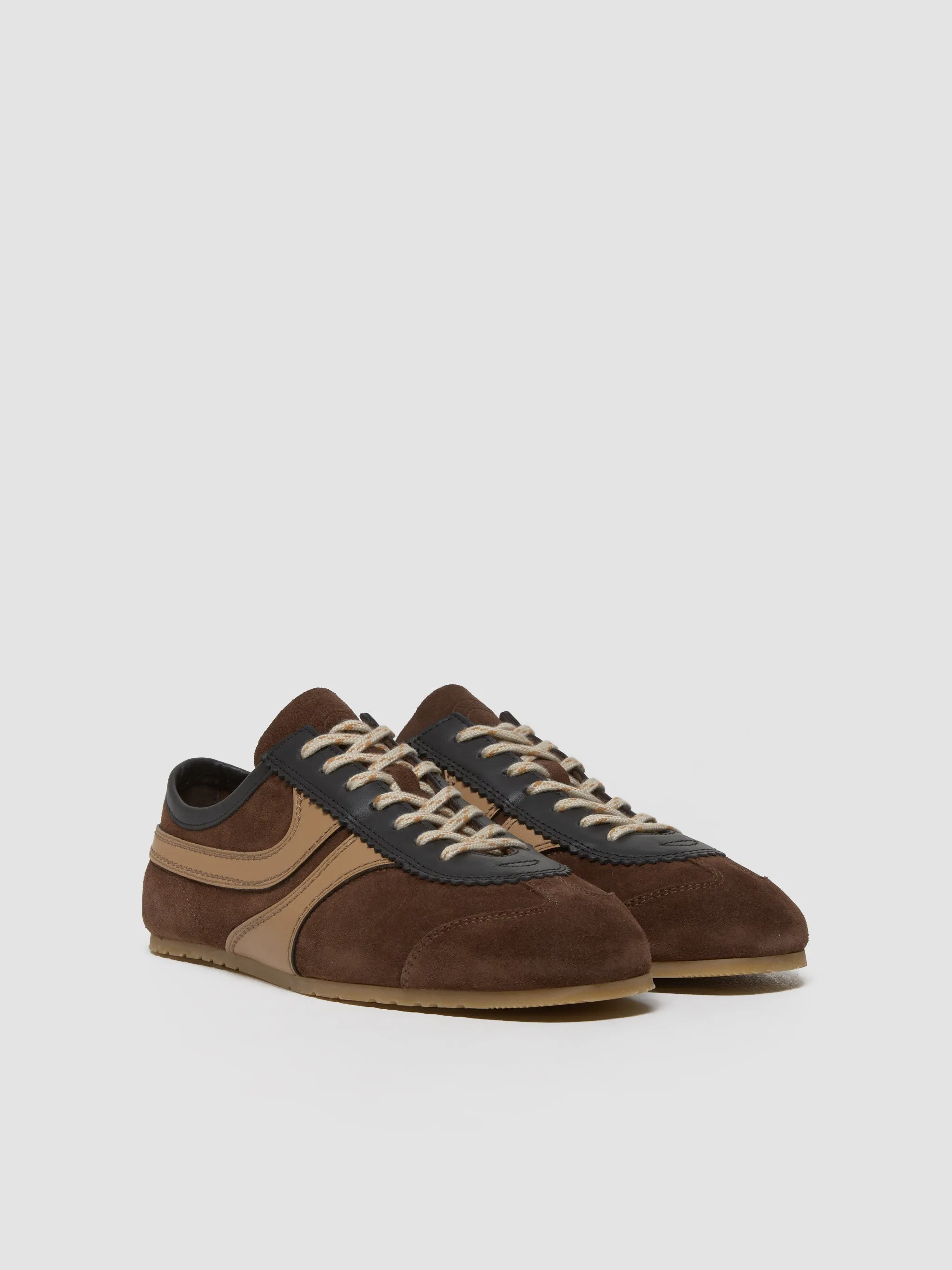 Women's Suede Sneaker in Dark Brown