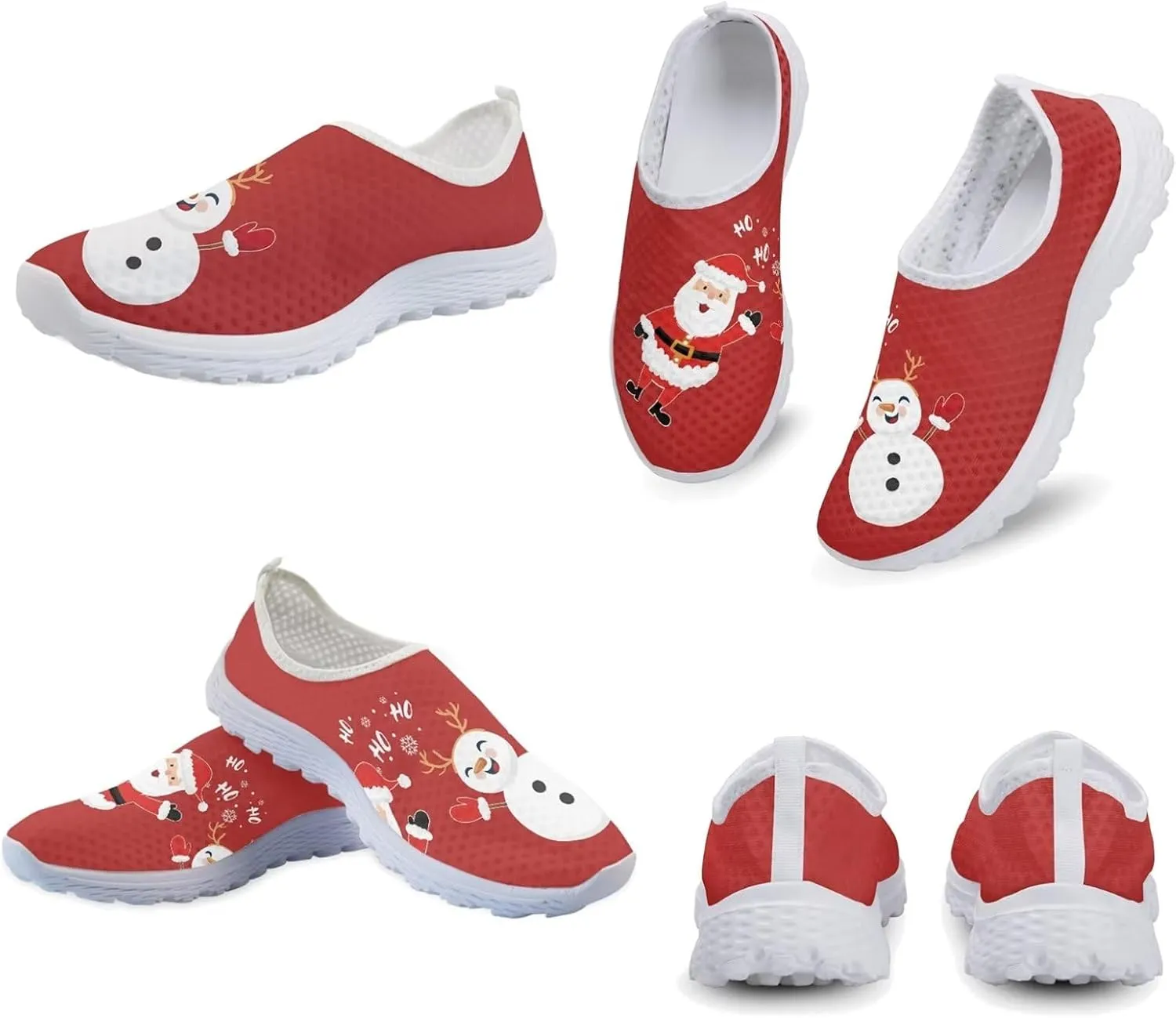 Xpyiqun Christmas Sneakers Slip On Shoes for Women Tennis Shoe Xmas Trainers Footwear