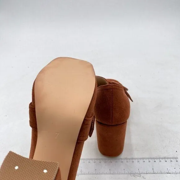 YDN Women Chunky High Heel Square Toe Loafer with Buckle Slip On Suede Office