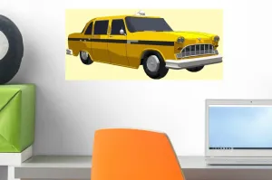 Yellow Cab Wall Mural Wallmonkeys Peel and Stick Graphic (18 in W x 14 in H) WM245569