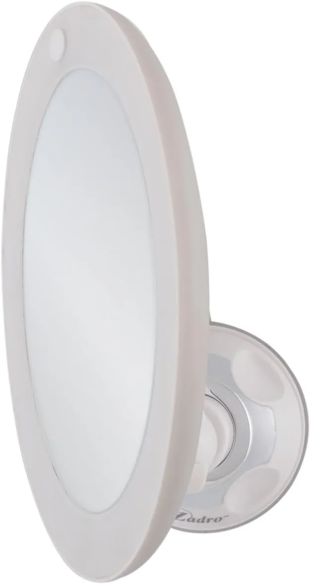 Zadro LED Lighted 10X Magnification Z'Swivel Power Suction Cup Vanity Wall Mount Beauty Makeup Mirror, White
