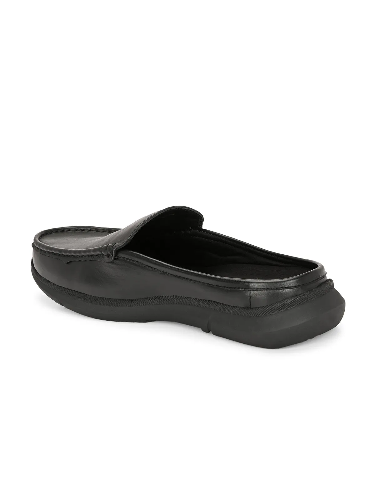 Zero Gravity Black Leather Slip-On Mules
