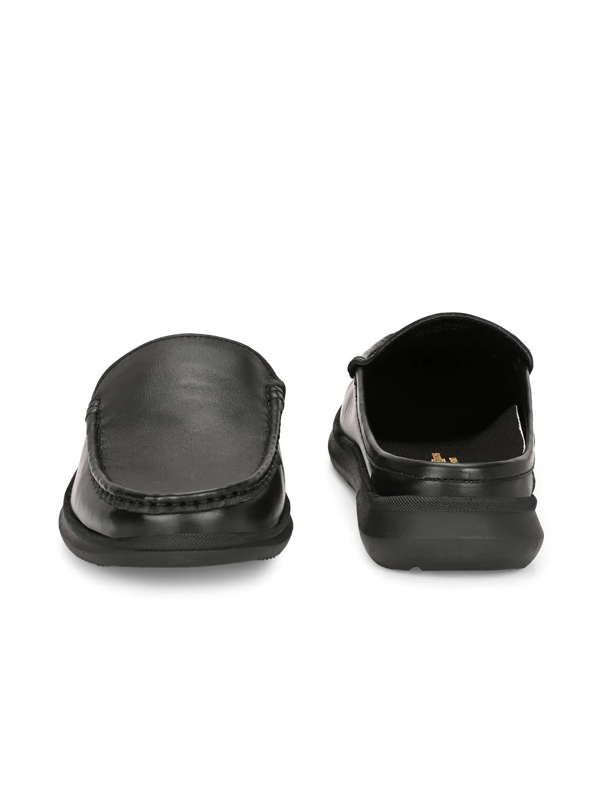 Zero Gravity Black Leather Slip-On Mules